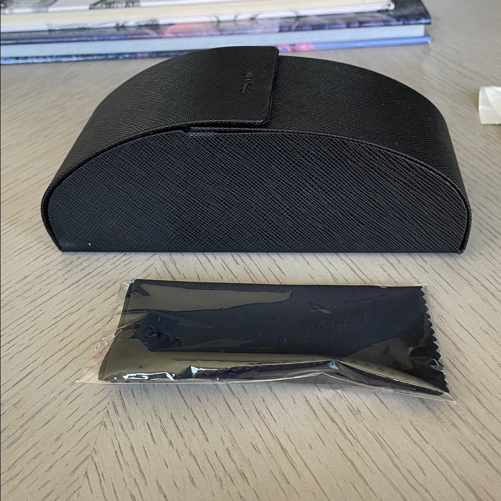 Prada Black Sunglasses Case and Cloth
